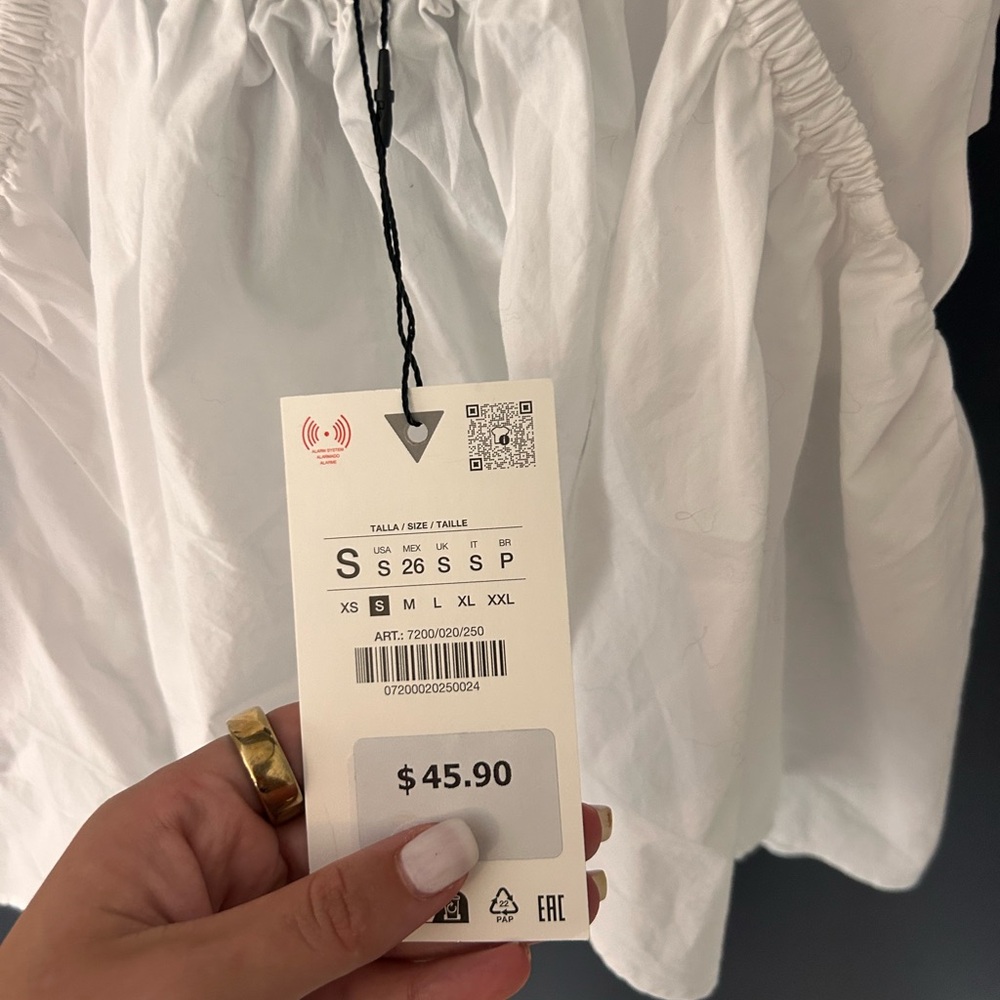 Zara White Ruffled Top - Picture 3 of 3